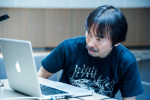 Miyagi directs his play through computer screen