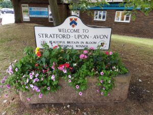 Sign of Stratford Upon Avon in England
