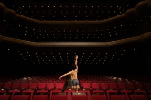 Dancing in the auditorium of the Orchard Hall