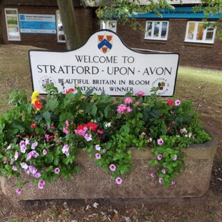Sign of Stratford Upon Avon in England