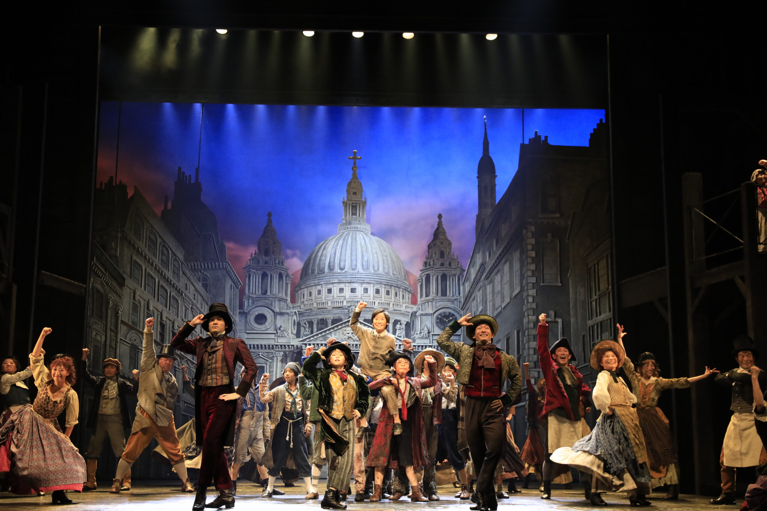 Stage photo of the musical "Oliver!"